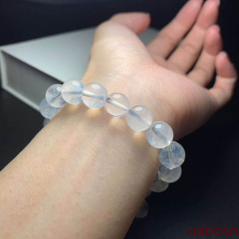 Vòng Thạch anh trắng ánh trăng 9mm chuẩn 8A