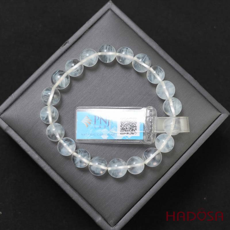 Vòng Thạch anh trắng ánh trăng 9mm chuẩn 6A