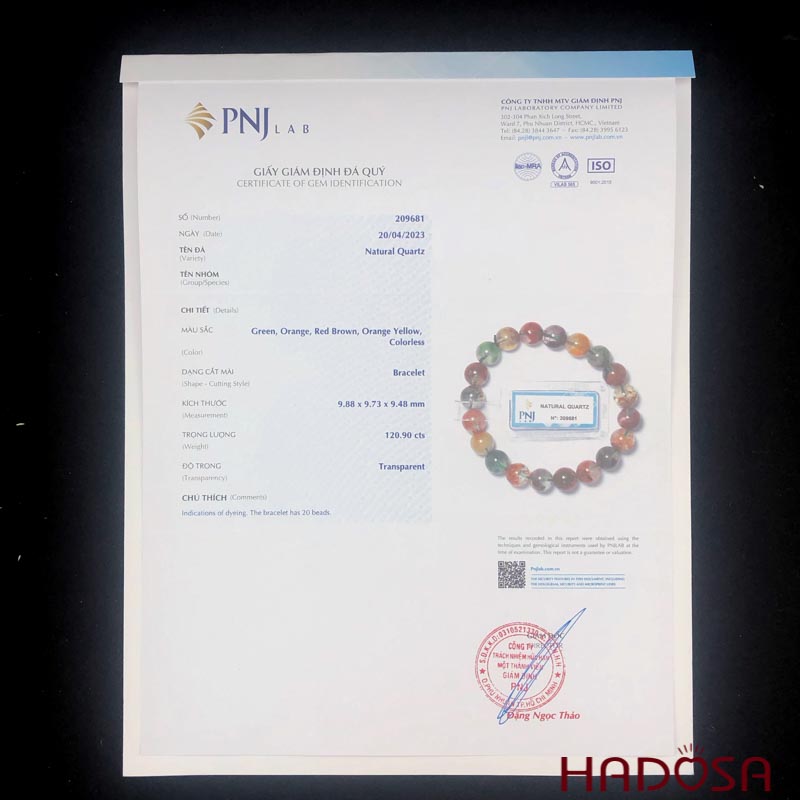 Vòng thạch thạch anh ưu linh hoa 09mm cao cấp chuẩn 6A