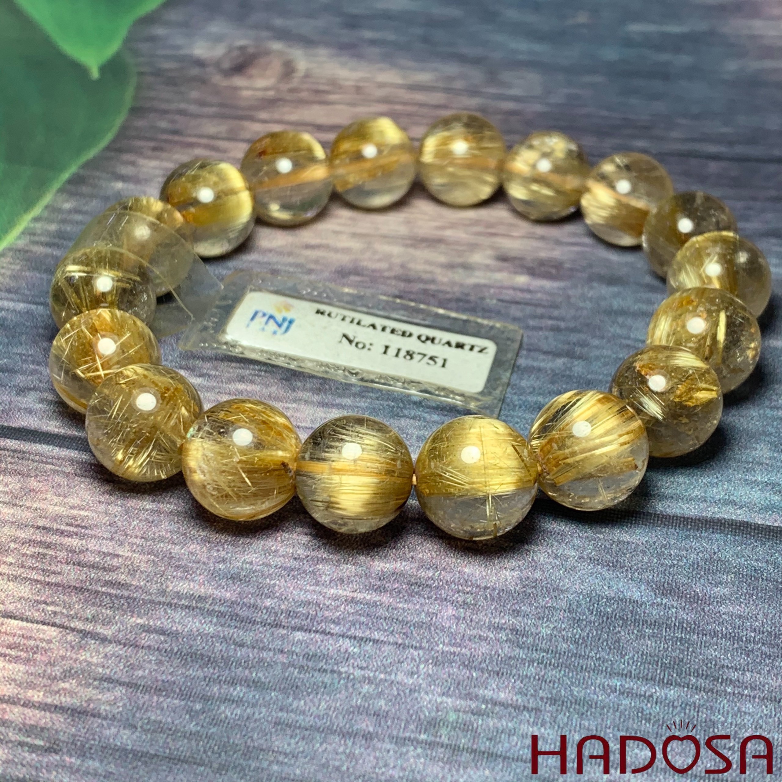 Vòng Thạch anh tóc vàng 11mm 7A