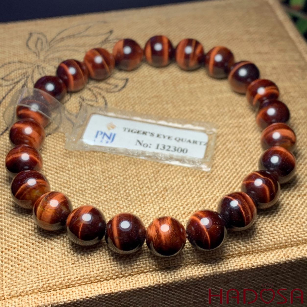 Vòng Thạch Anh Mắt Hổ Nâu Đỏ 8mm cao cấp chuẩn 6A