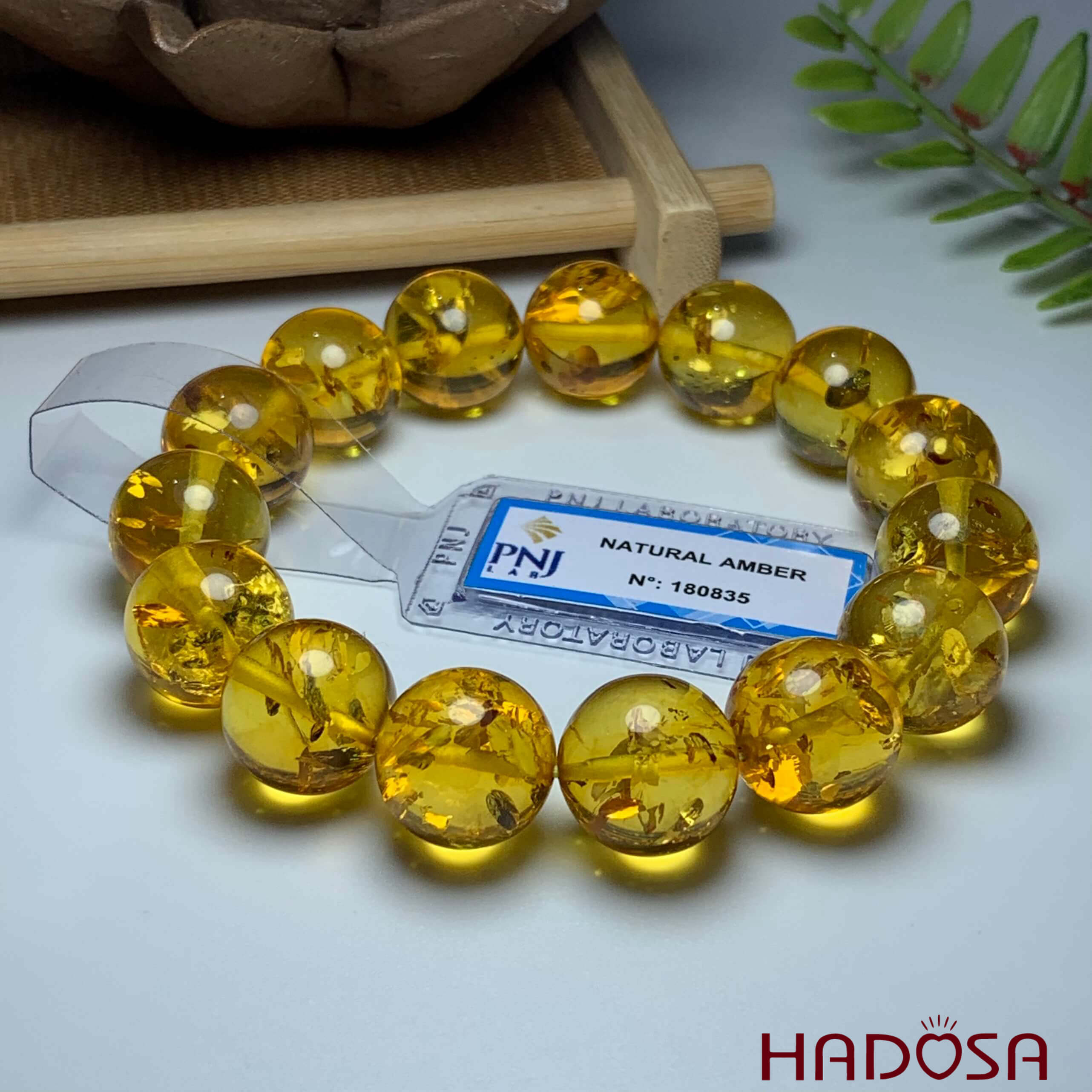 Vòng Hổ Phách Cognac Baltic vàng 14mm đặc biệt cao cấp