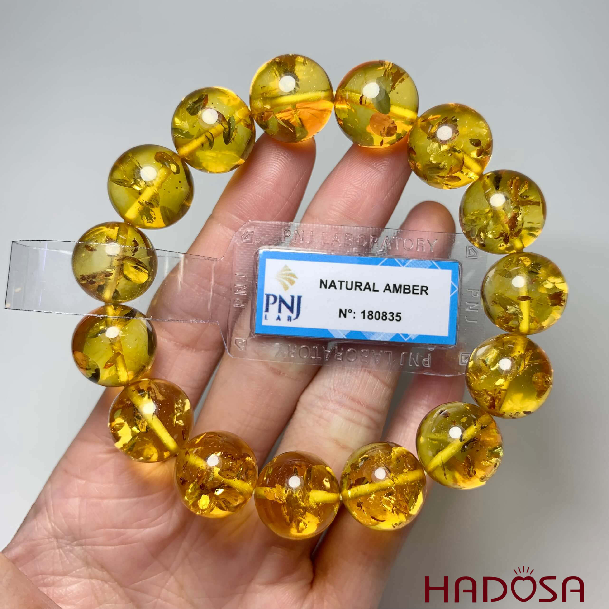 Vòng Hổ Phách Cognac Baltic vàng 14mm đặc biệt cao cấp