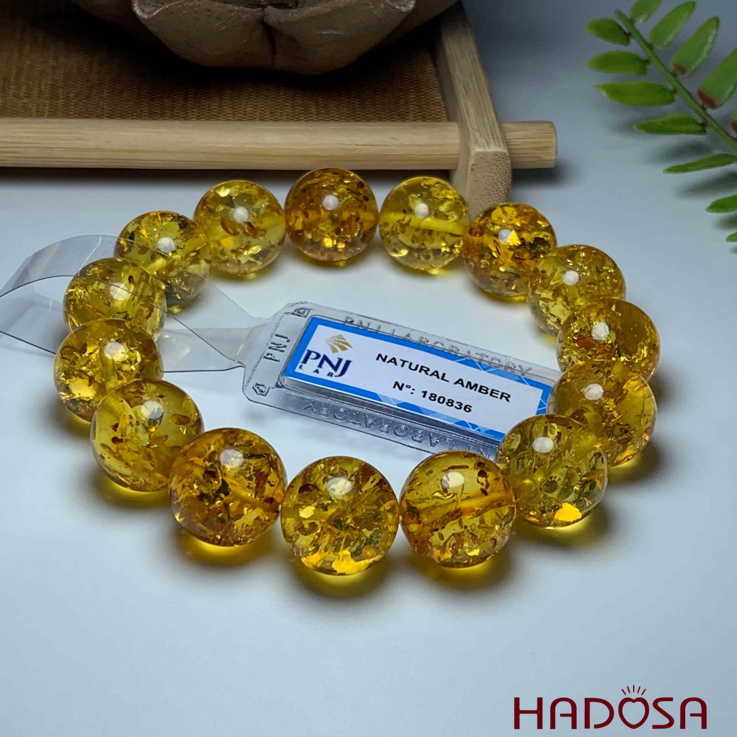 Vòng Hổ Phách Cognac Baltic vàng 14mm đặc biệt cao cấp