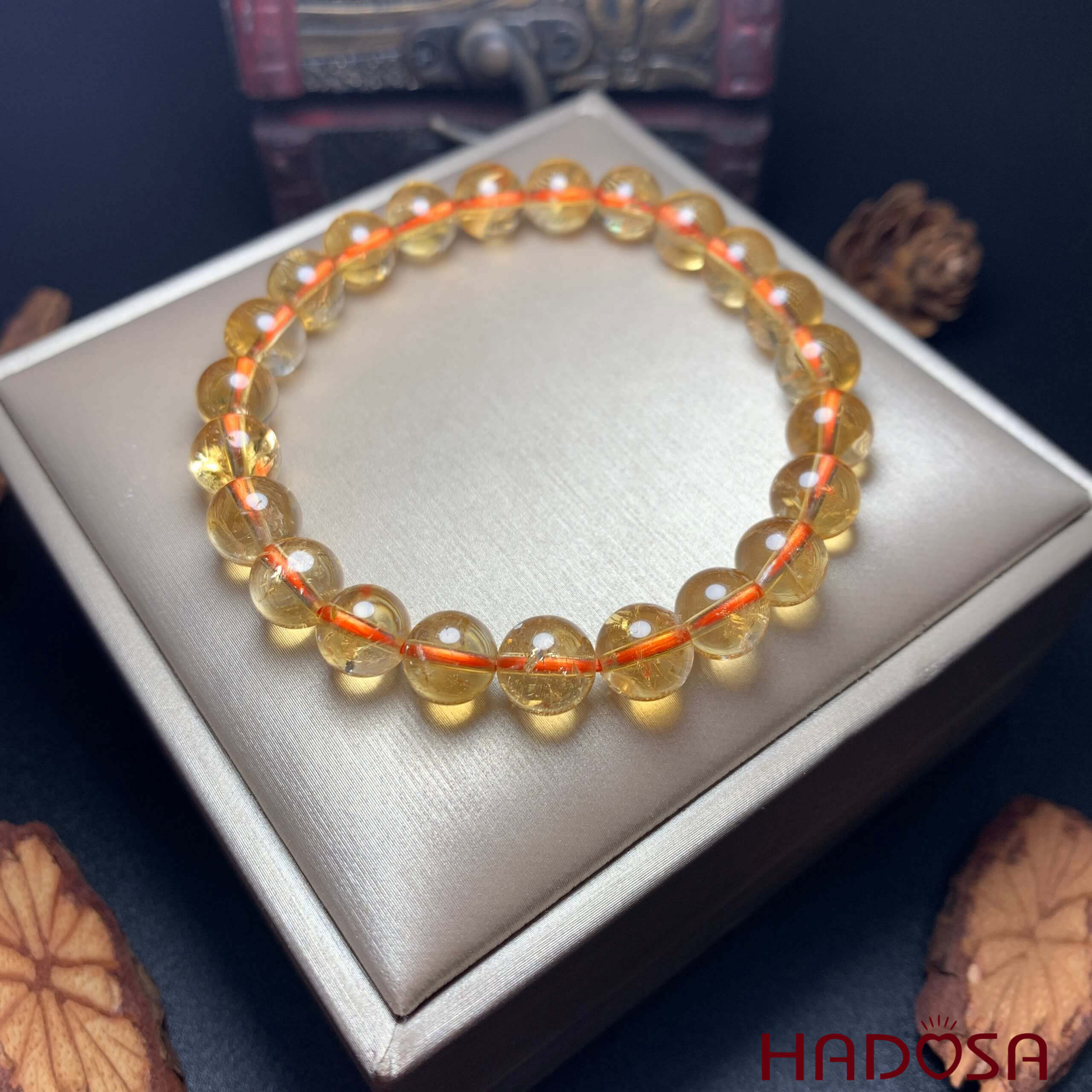 Vòng tay Thạch Anh Vàng 8mm chuẩn 5A