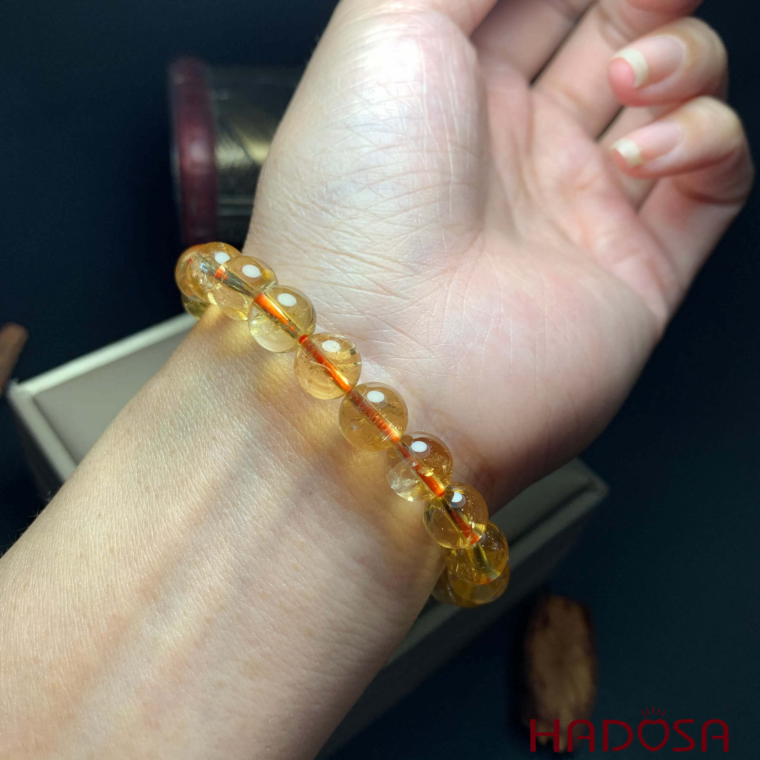 Vòng tay Thạch Anh Vàng 8mm chuẩn 5A