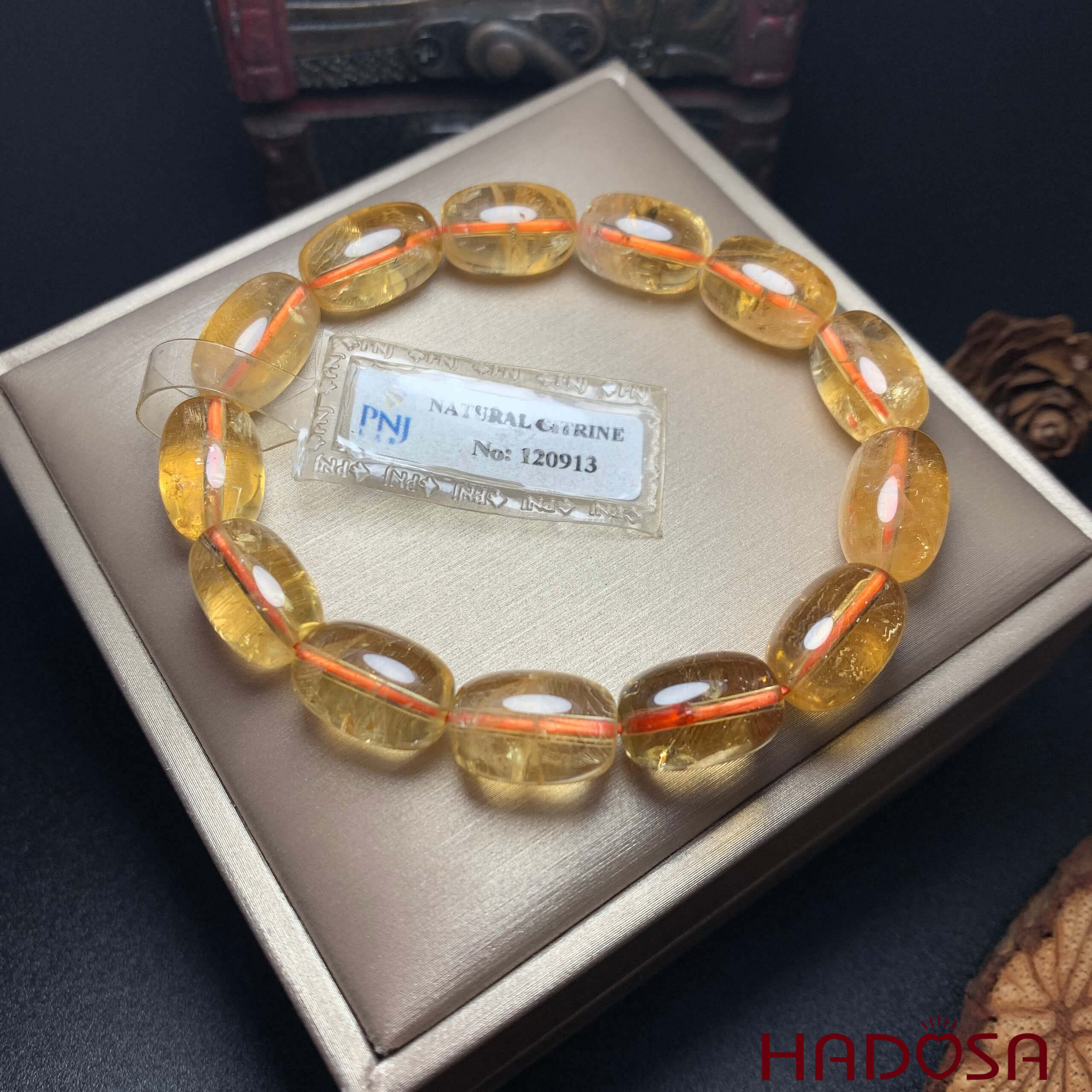 Vòng Thạch anh vàng lu thống 10x14mm 4A