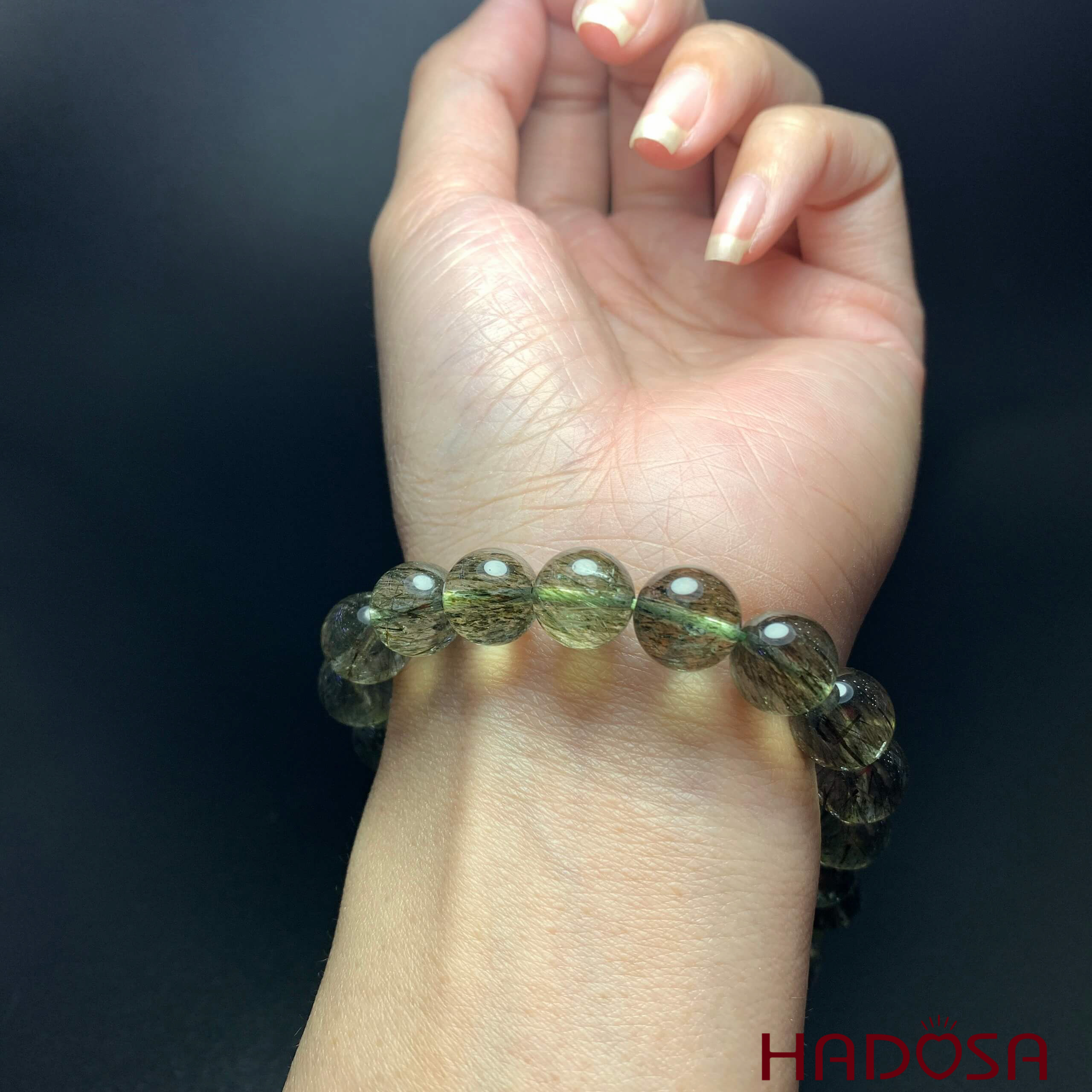 Thạch anh Tóc xanh 10mm 6A