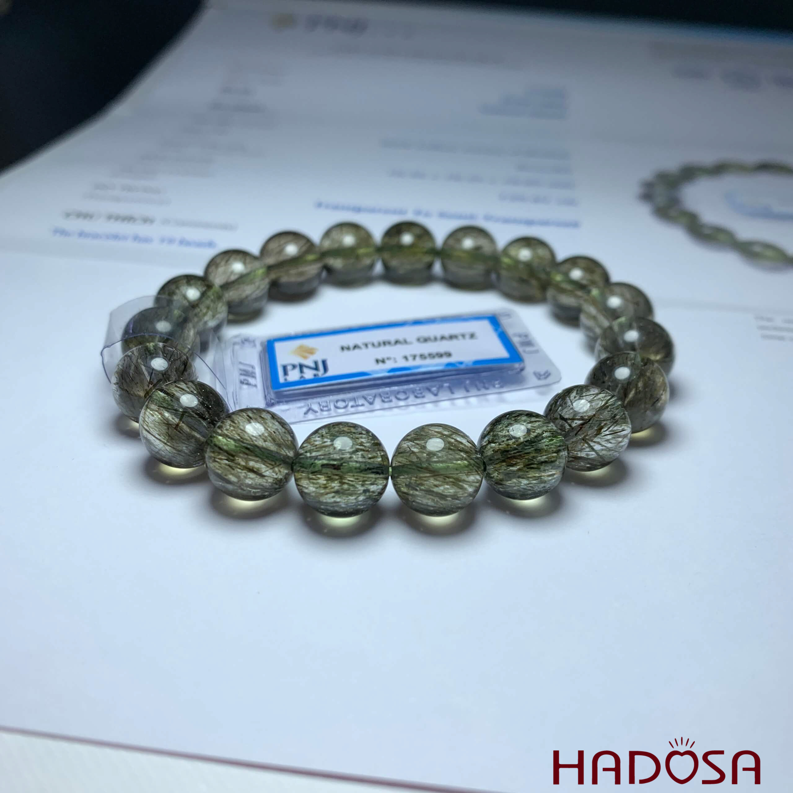 Thạch anh Tóc xanh 10mm 6A