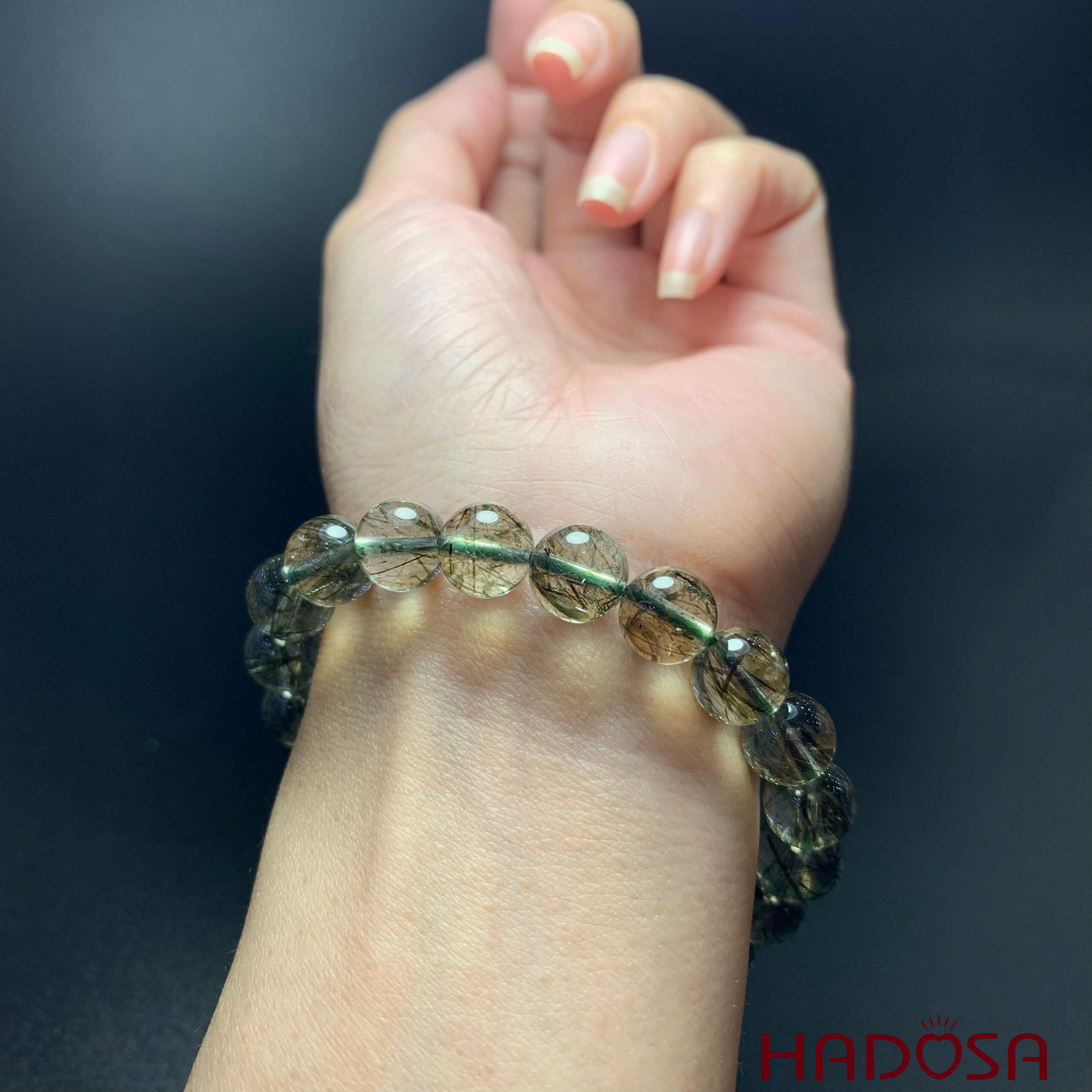 Vòng Thạch anh Tóc xanh 09mm 5A