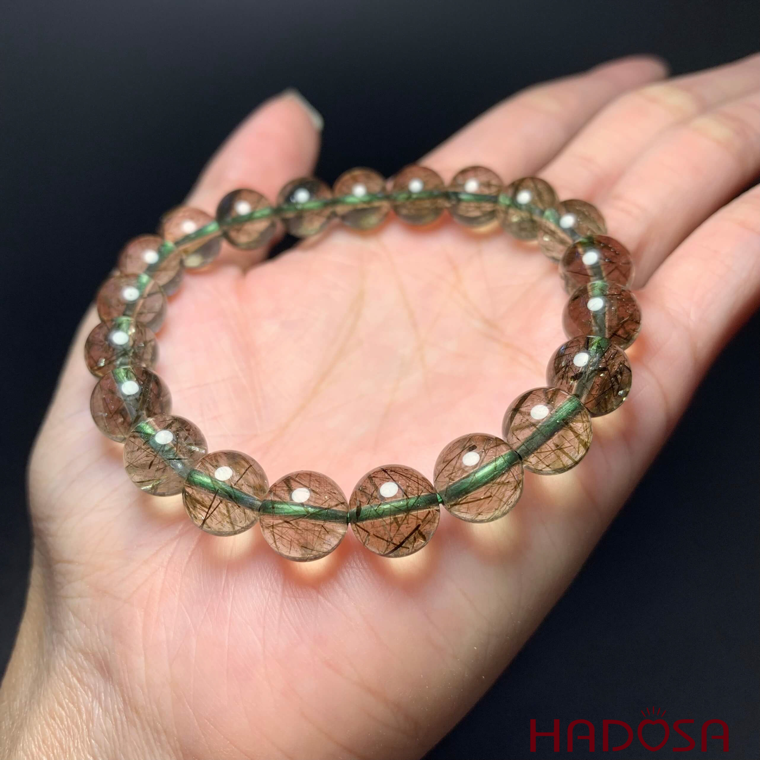 Vòng Thạch anh Tóc xanh 09mm 5A