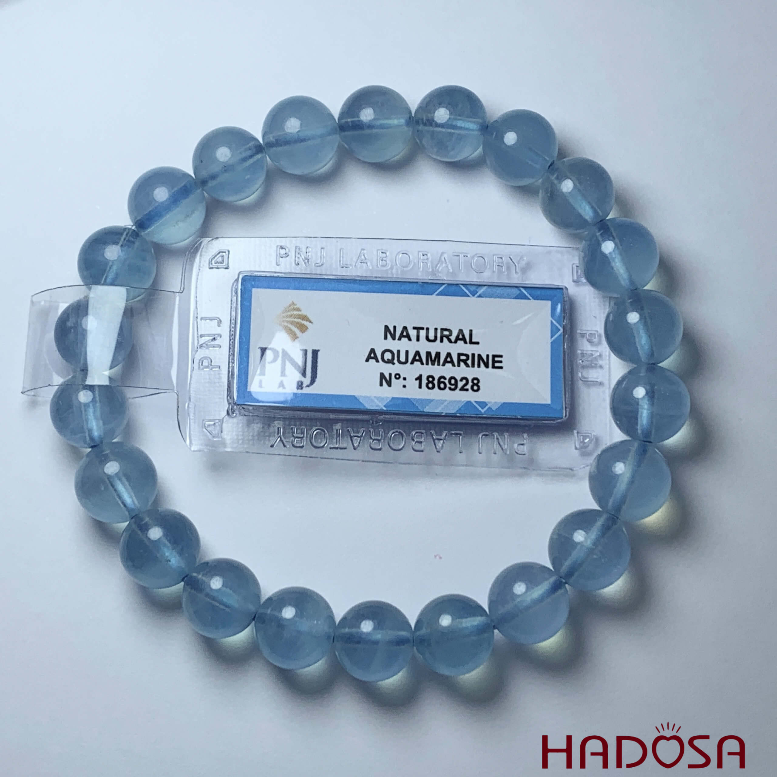 Vòng đá Aquamarine 8mm chuẩn 6A