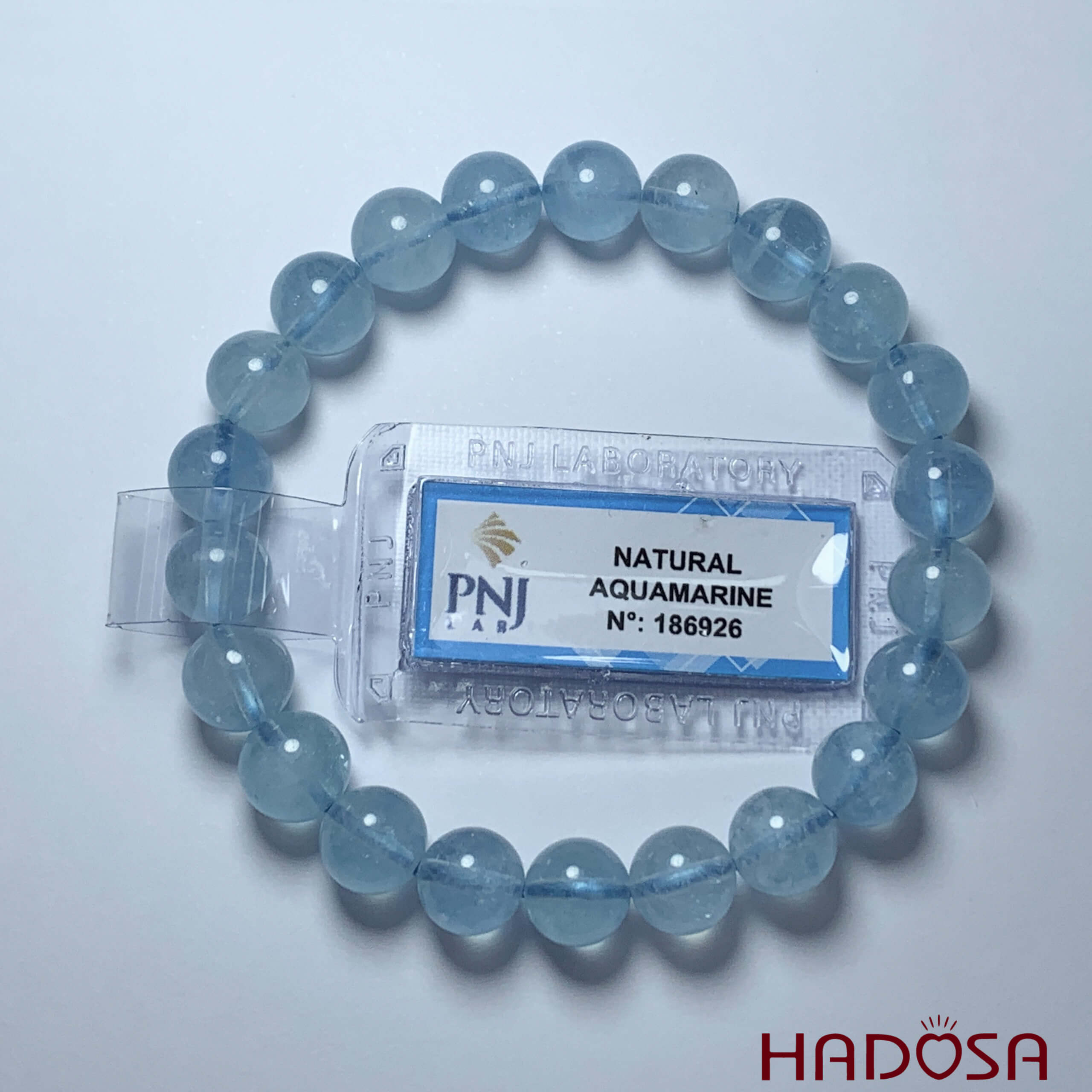 Vòng đá Aquamarine 8mm chuẩn 6A