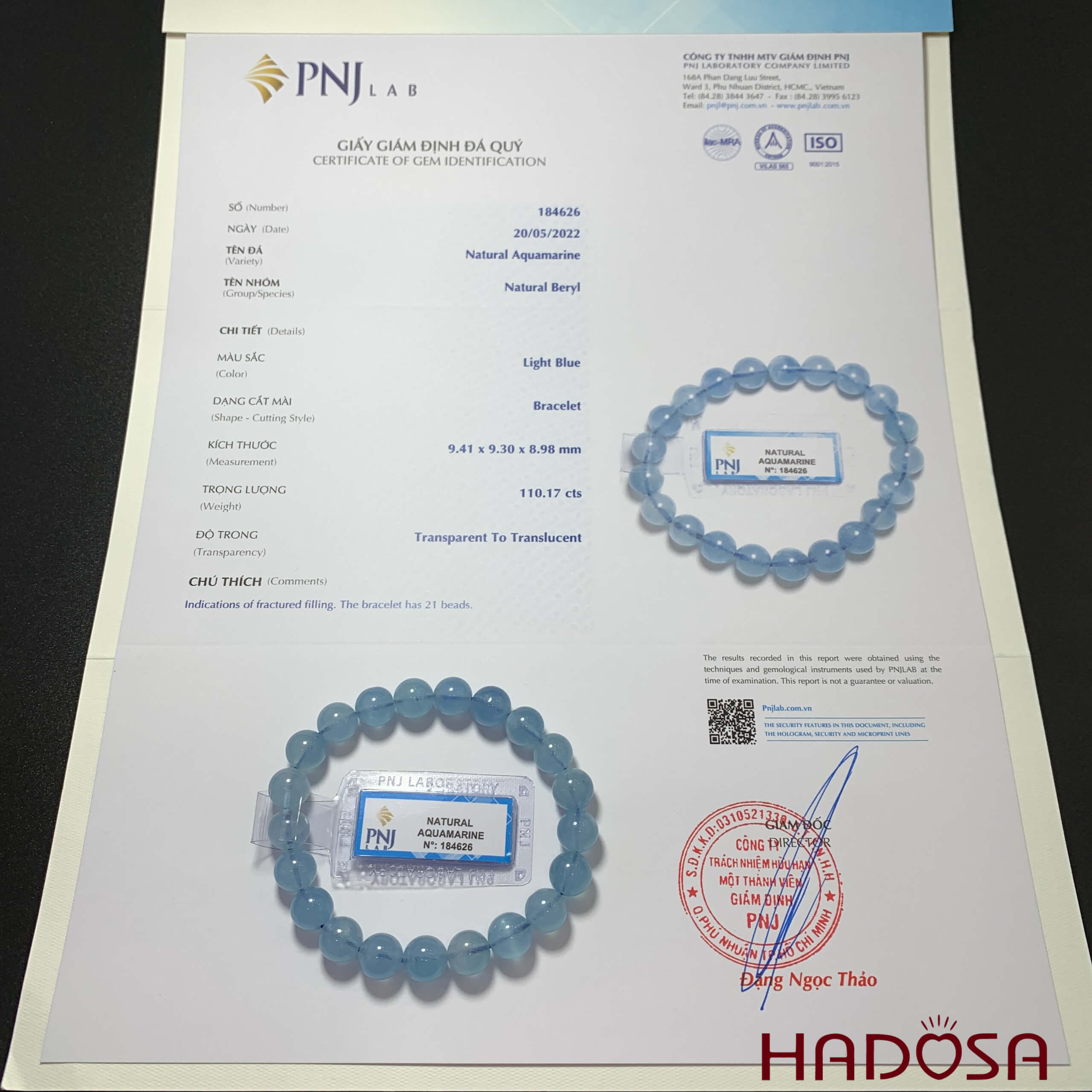 Vòng tay Aquamarine 09mm 5A+
