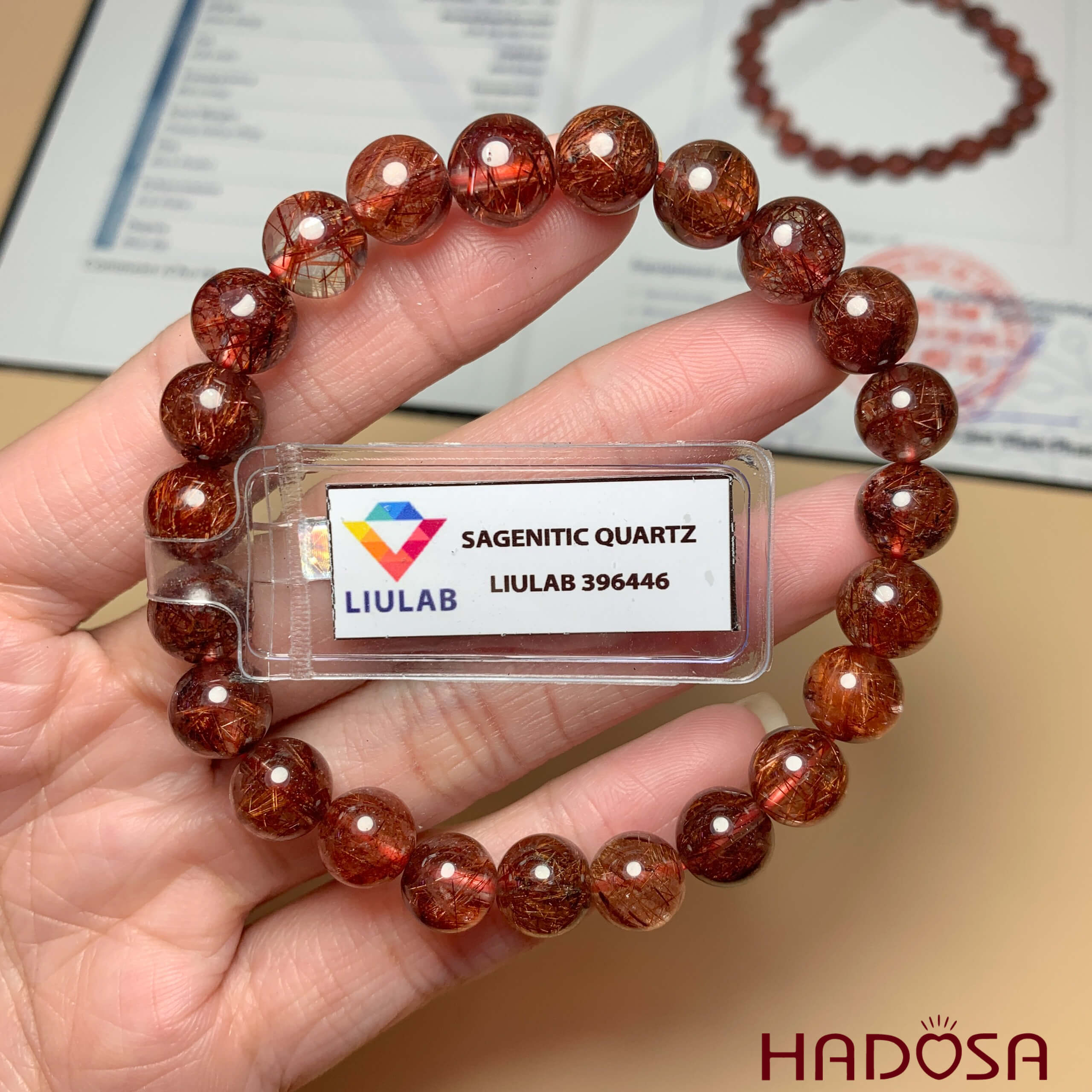 Vòng Thạch anh tóc đỏ 8mm chuẩn 5A