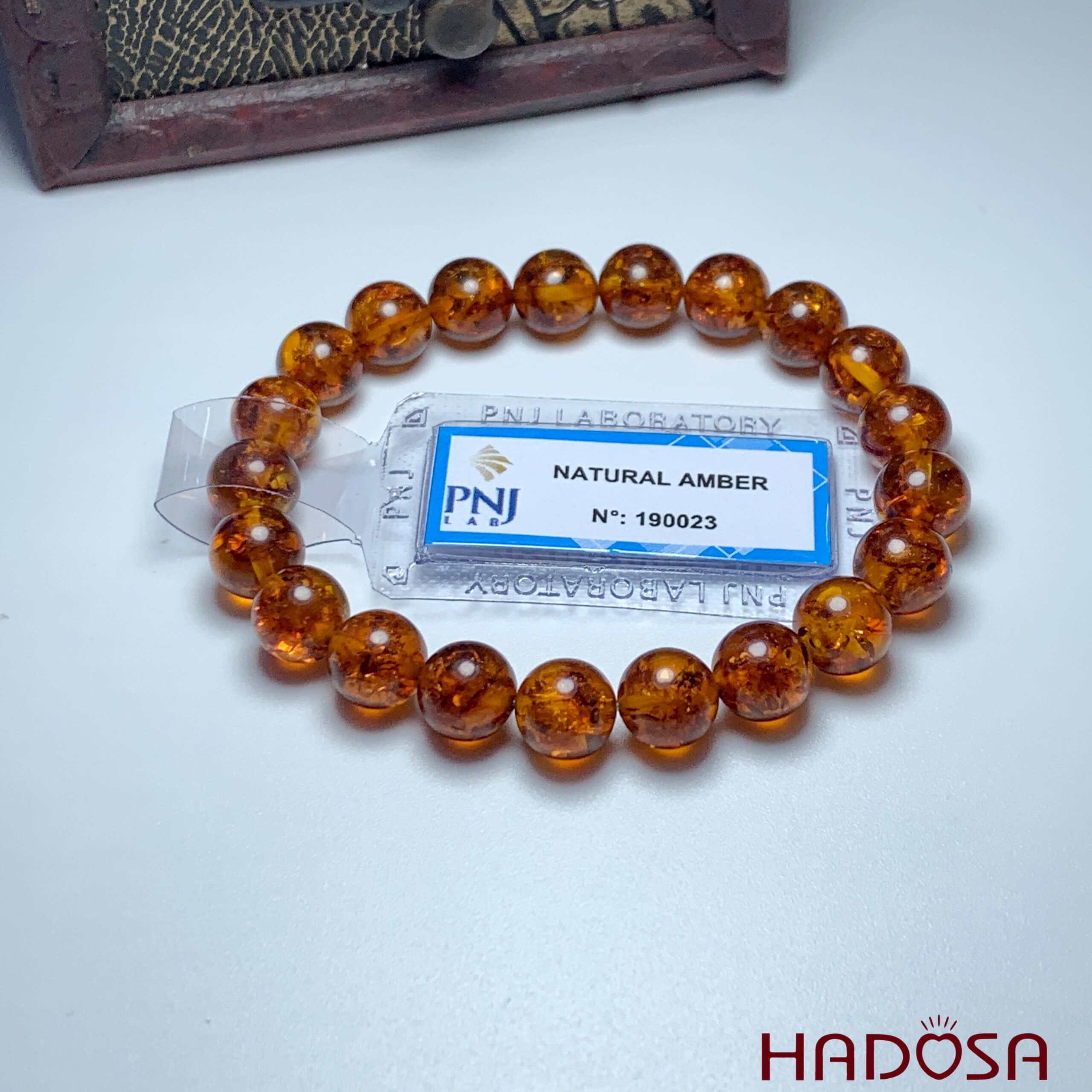 Vòng Hổ Phách Baltic nâu đỏ 08mm đặc biệt cao cấp