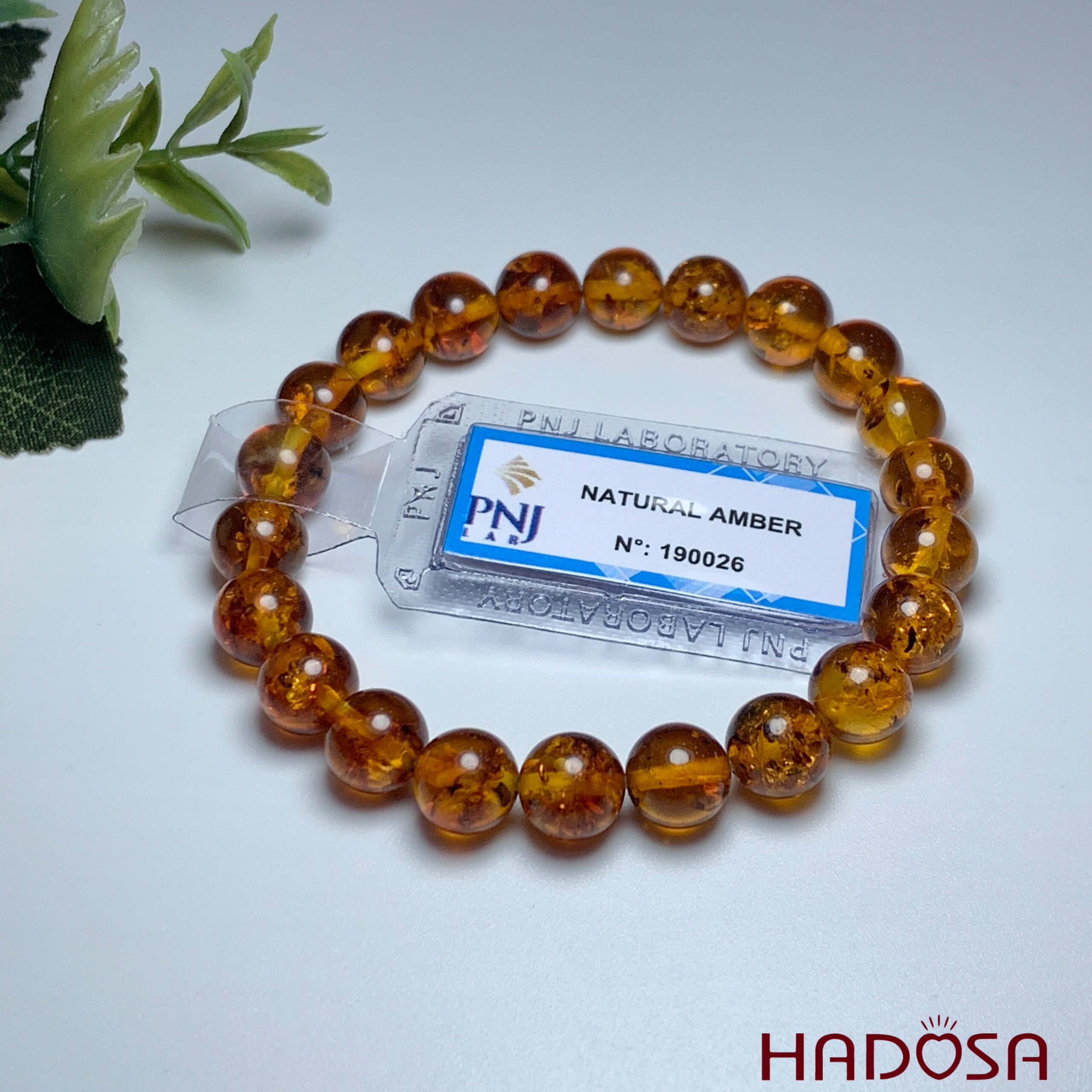 Vòng Hổ Phách Baltic vàng đậm 8mm