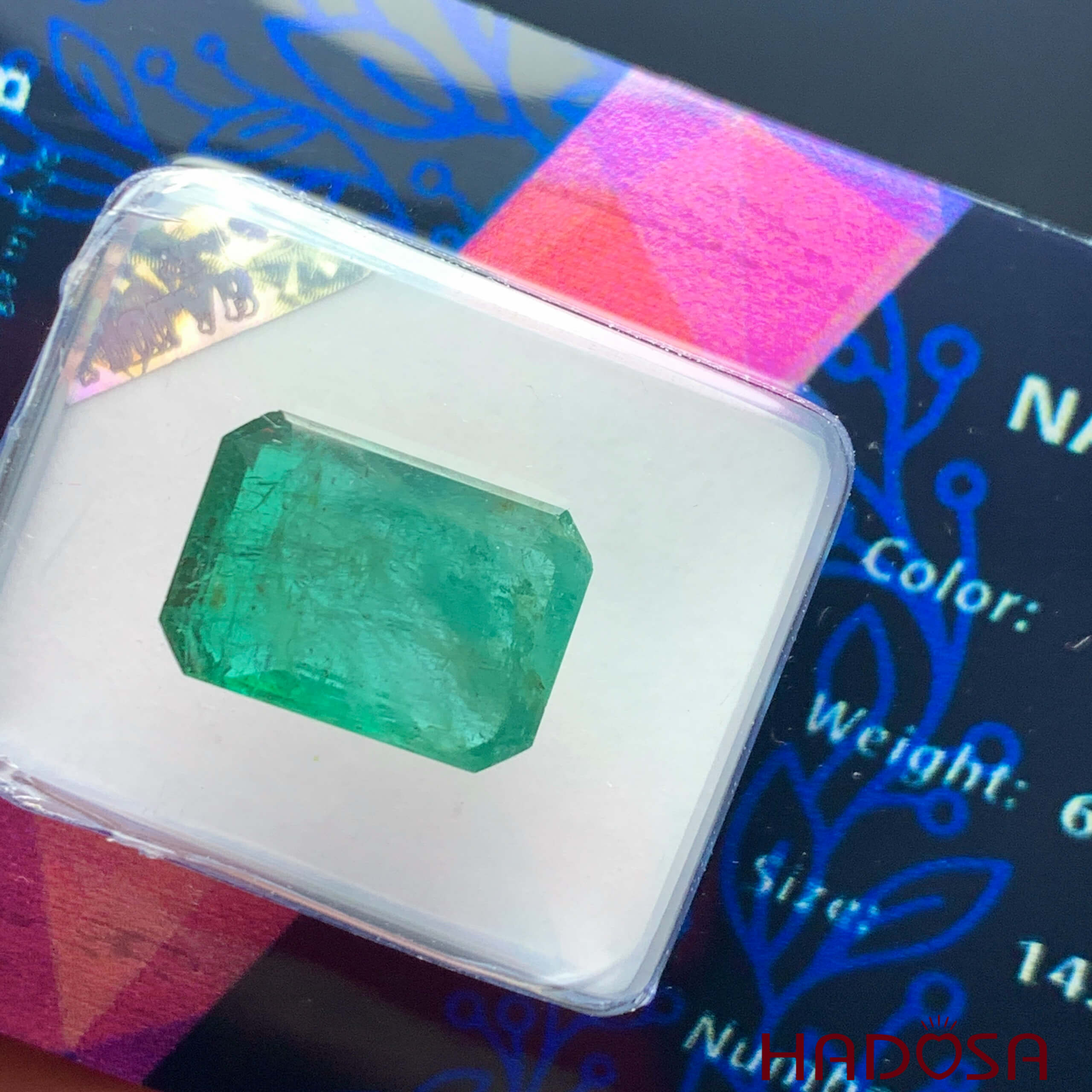 Mặt trang sức Emerald chữ nhật cao cấp