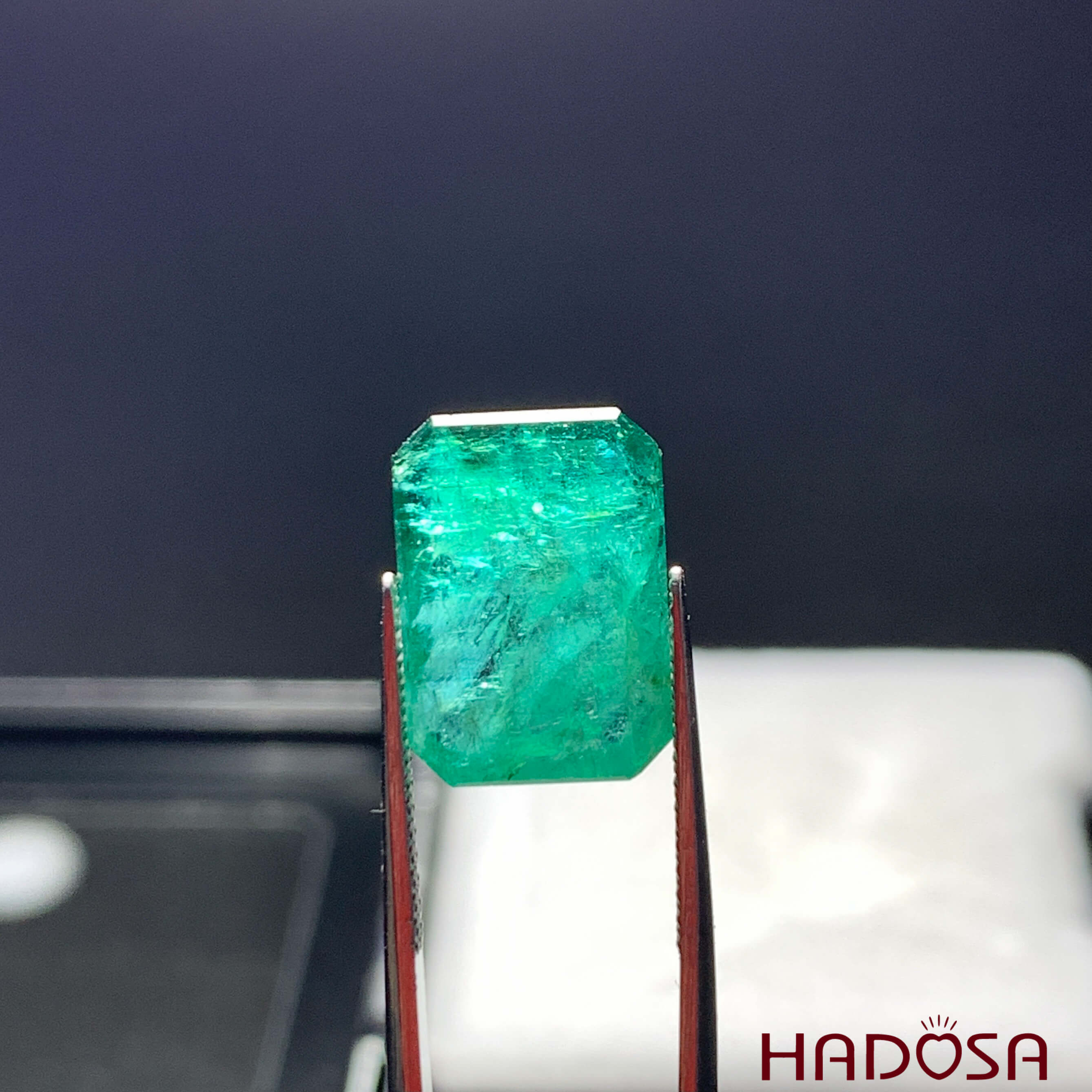 Mặt trang sức Emerald chữ nhật cao cấp