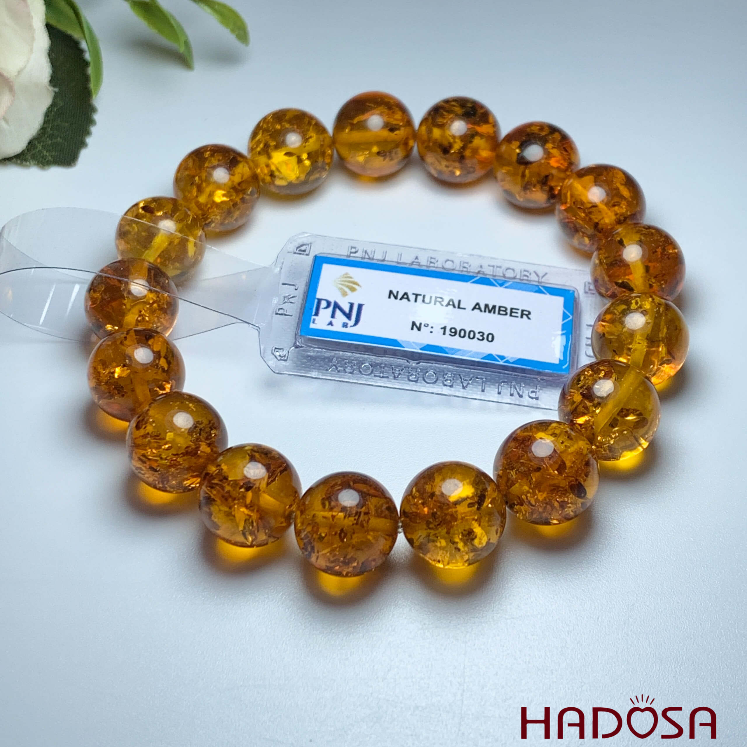 Vòng Hổ Phách Baltic vàng đậm 12mm đặc biệt cao cấp