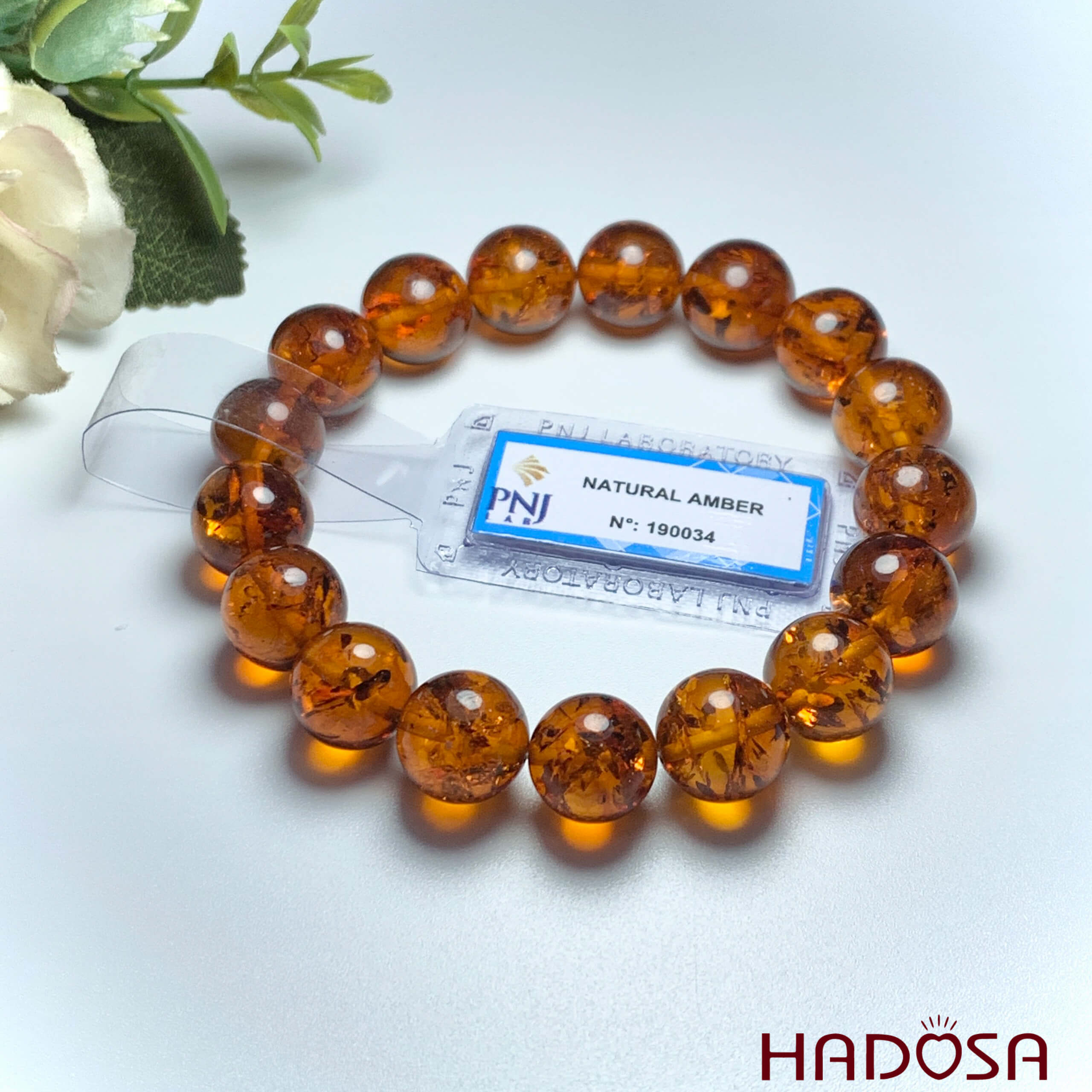 Vòng Hổ Phách Baltic nâu đỏ 12mm đặc biệt cao cấp