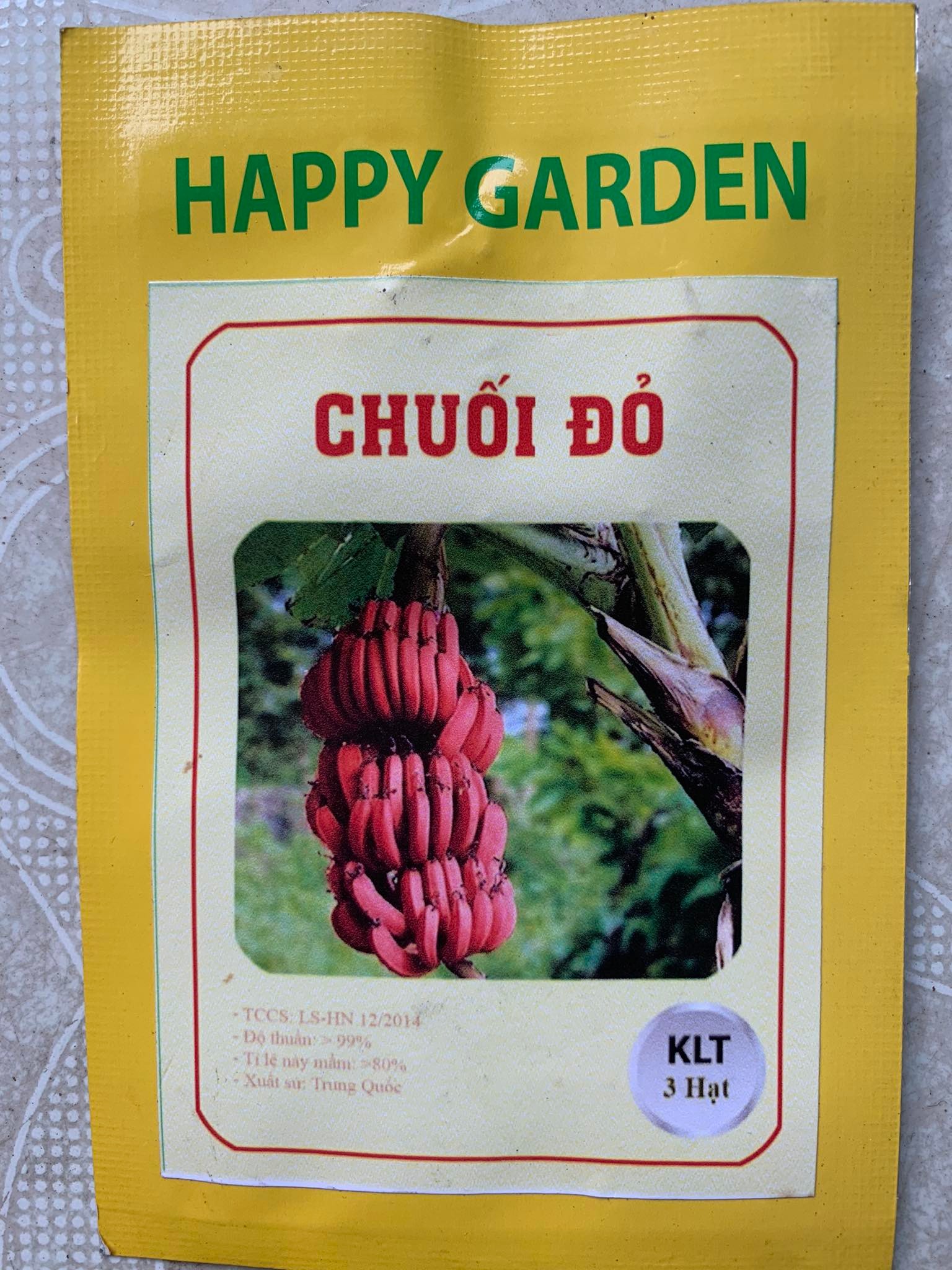 Hạt Giống Cây Chuối Đỏ ( Chuối Dacca ) - Gói 3 hạt