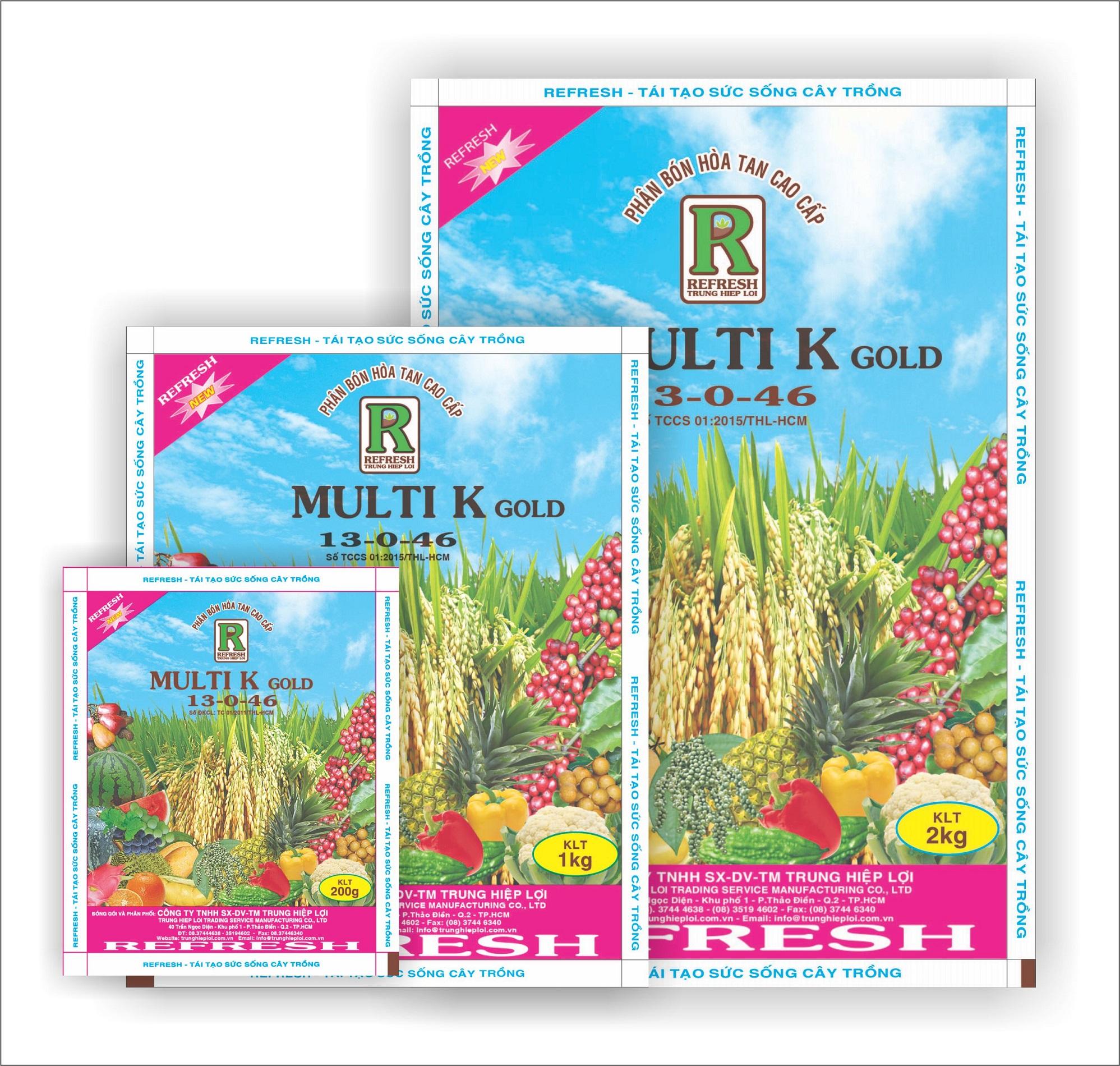 Phân bón THL K GOLD - Kali trắng ( KÍCH THÍCH CHO CÂY TRỒNG RA HOA TẬP TRUNG) - Gói 200g