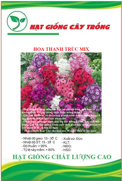 Hạt Giống Hoa Thanh Trúc Nhiều Màu - Gói 50 hạt