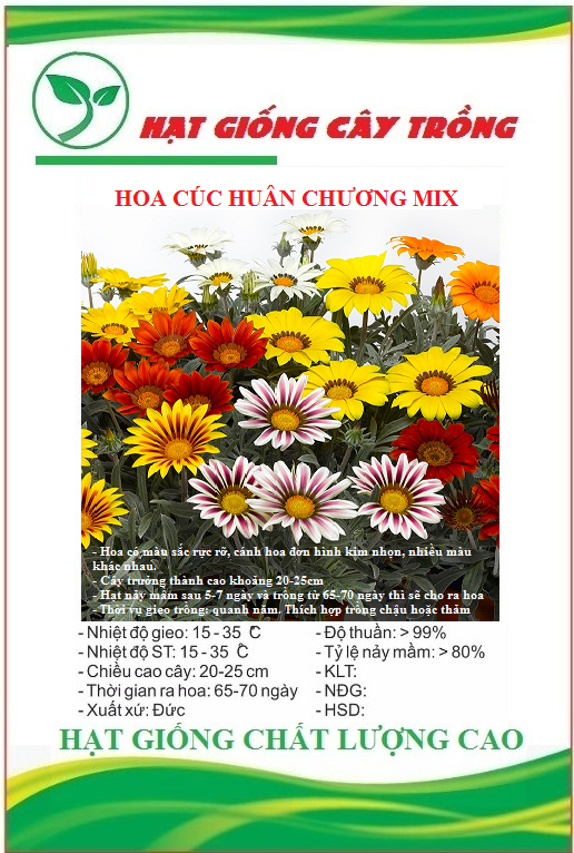 Hạt Giống Hoa Cúc Huân Chương Nhiều Màu - Gói 50 hạt