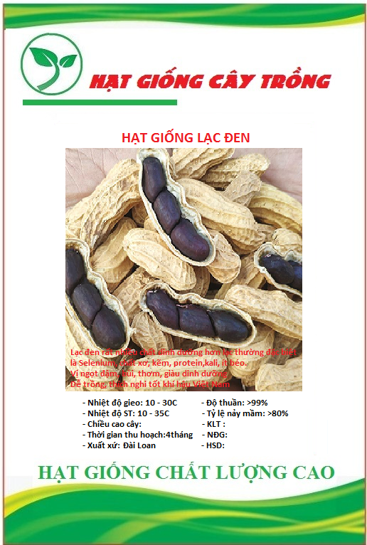 Hạt giống lạc đen Đài Loan - Gói 15gram