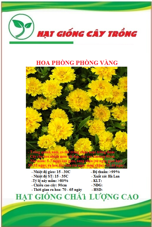 Hạt Giống Hoa Phòng Phòng Vàng  - Gói 50 hạt