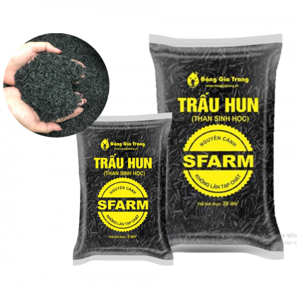 Giá thể trấu hun nguyên cánh Sfarm 50DM3 - 1 túi 6kg