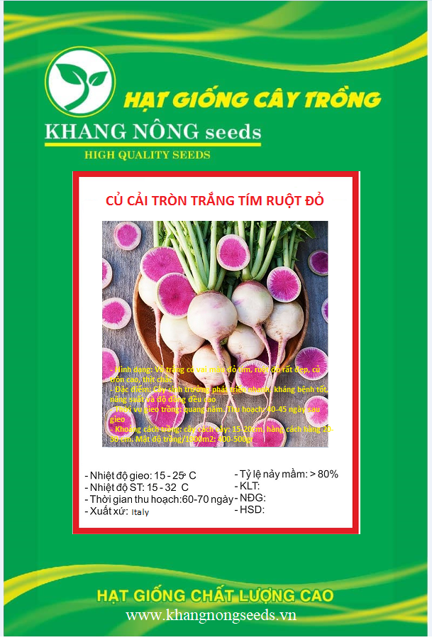 Hạt Giống Củ Cải Cherry Trắng Ruột Đỏ