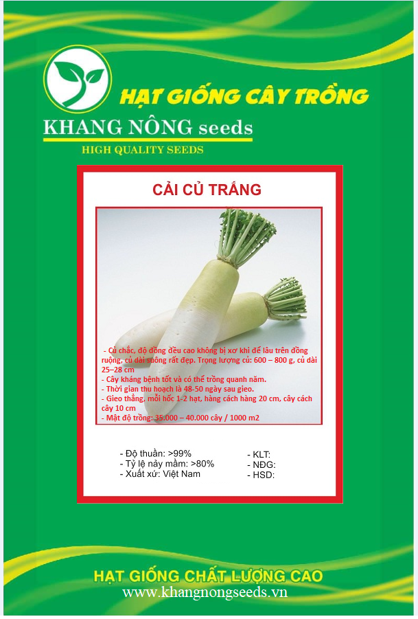 Hạt Giống Củ Cải Trắng Bạch Tuyết F1