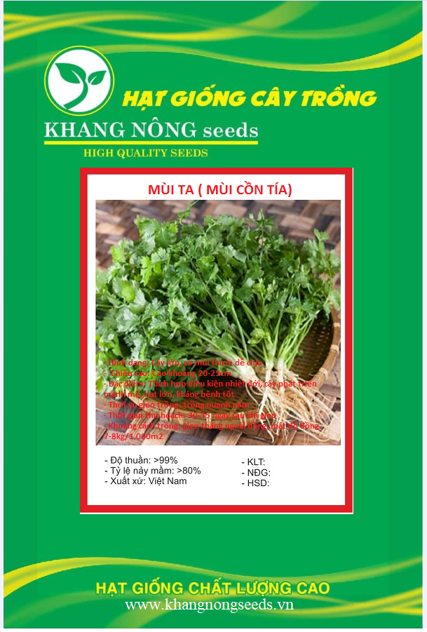 Hạt Giống Rau Mùi Cồn Tía ( Mùi Ta ) - Gói 20gram