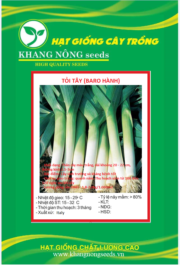 Hạt Giống Tỏi Tây - Hành Boa Rô - 0.5 Gram