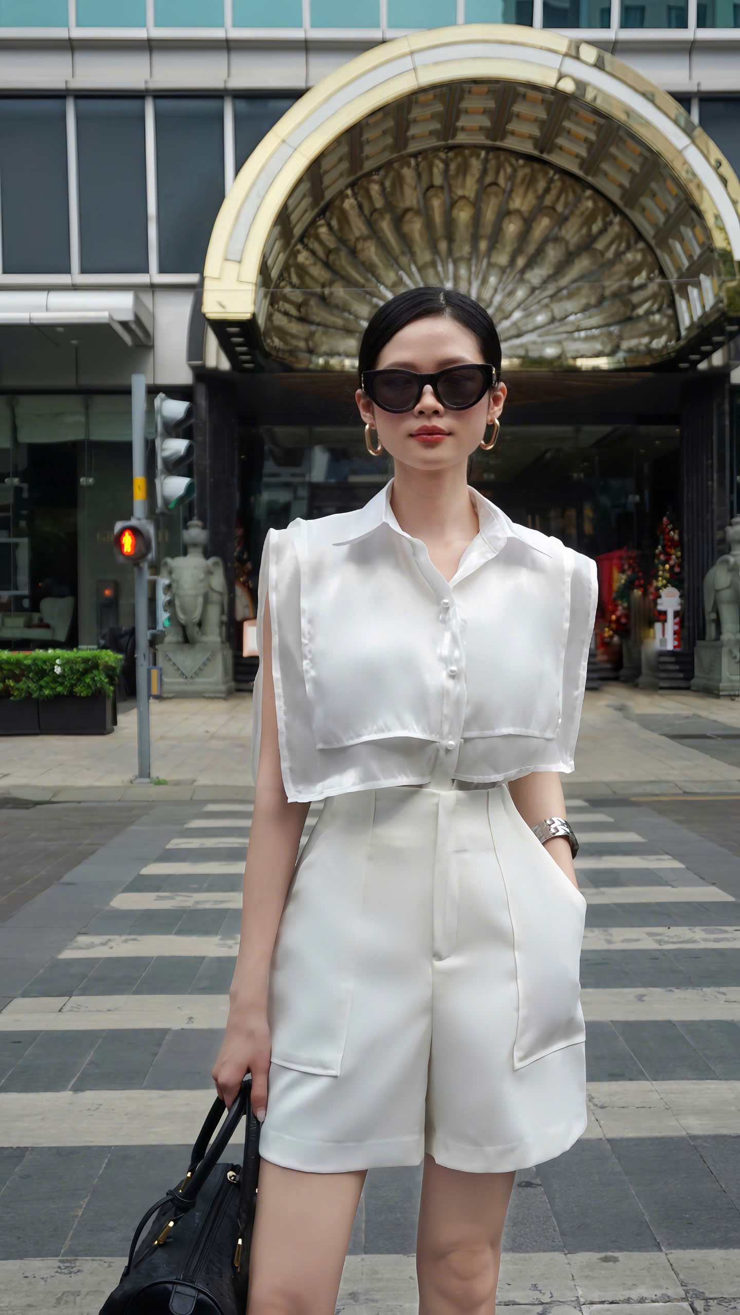 Quần đùi Lara chất vải cotton hàn cao cấp VELLE DESIGN