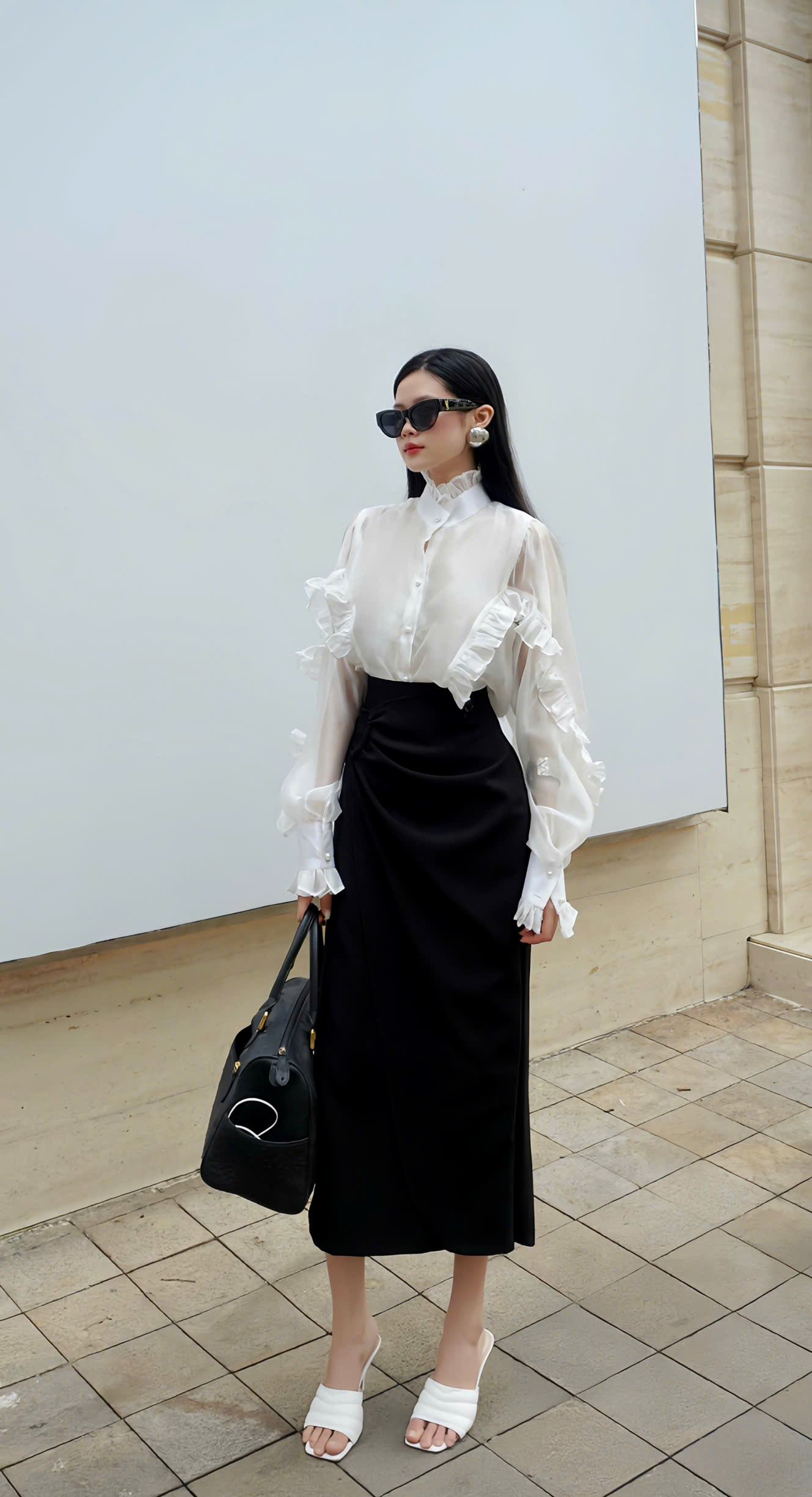 Chân váy công sở thiết kế Nara chất liệu cotton hàn cao cấp kiểu dáng thanh lịch sang trọng VELLE DESIGN