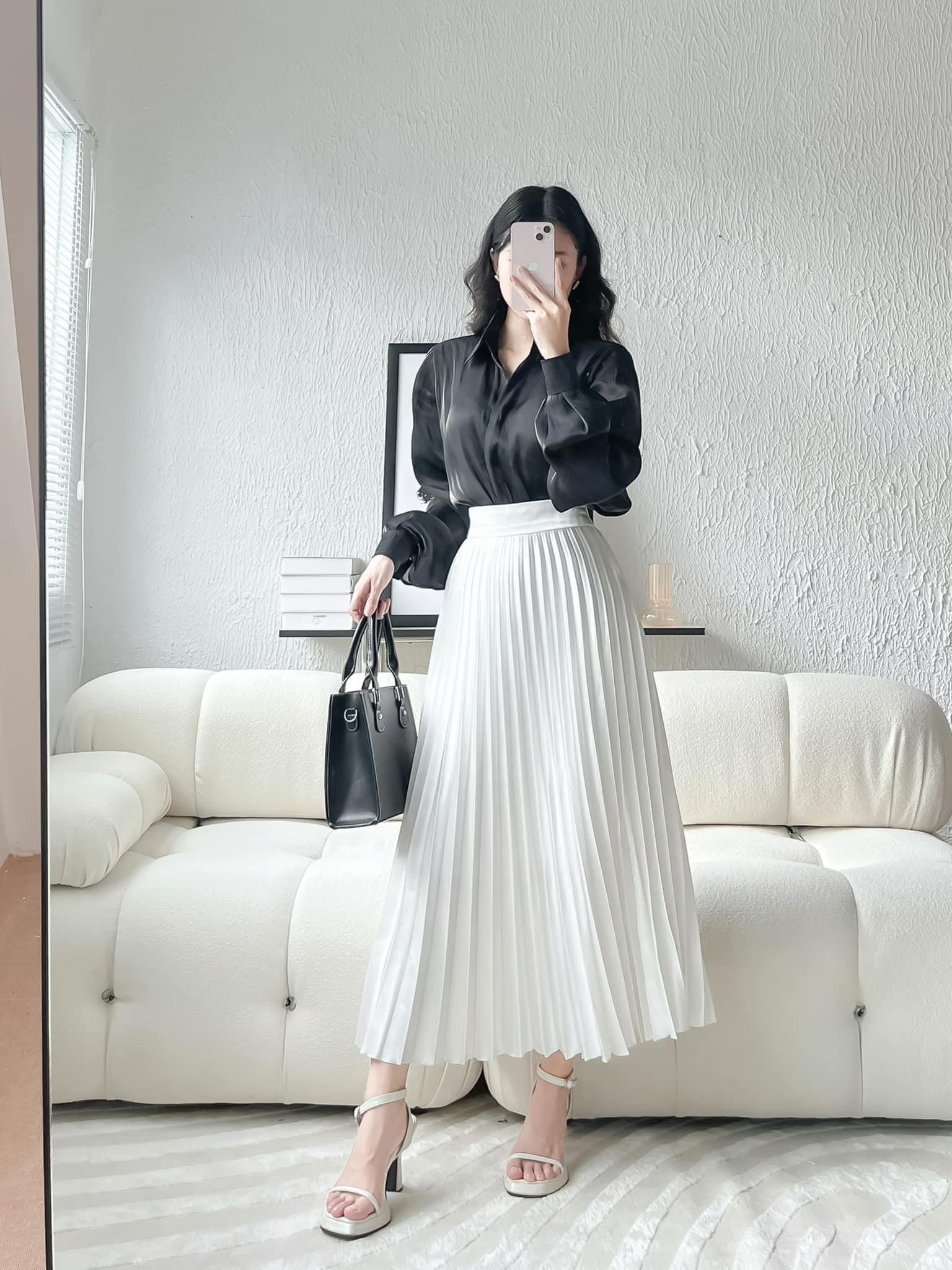 VELLE DESIGN áo sơ mi lụa tơ Celline chất lụa tơ organza cao cấp không nhăn