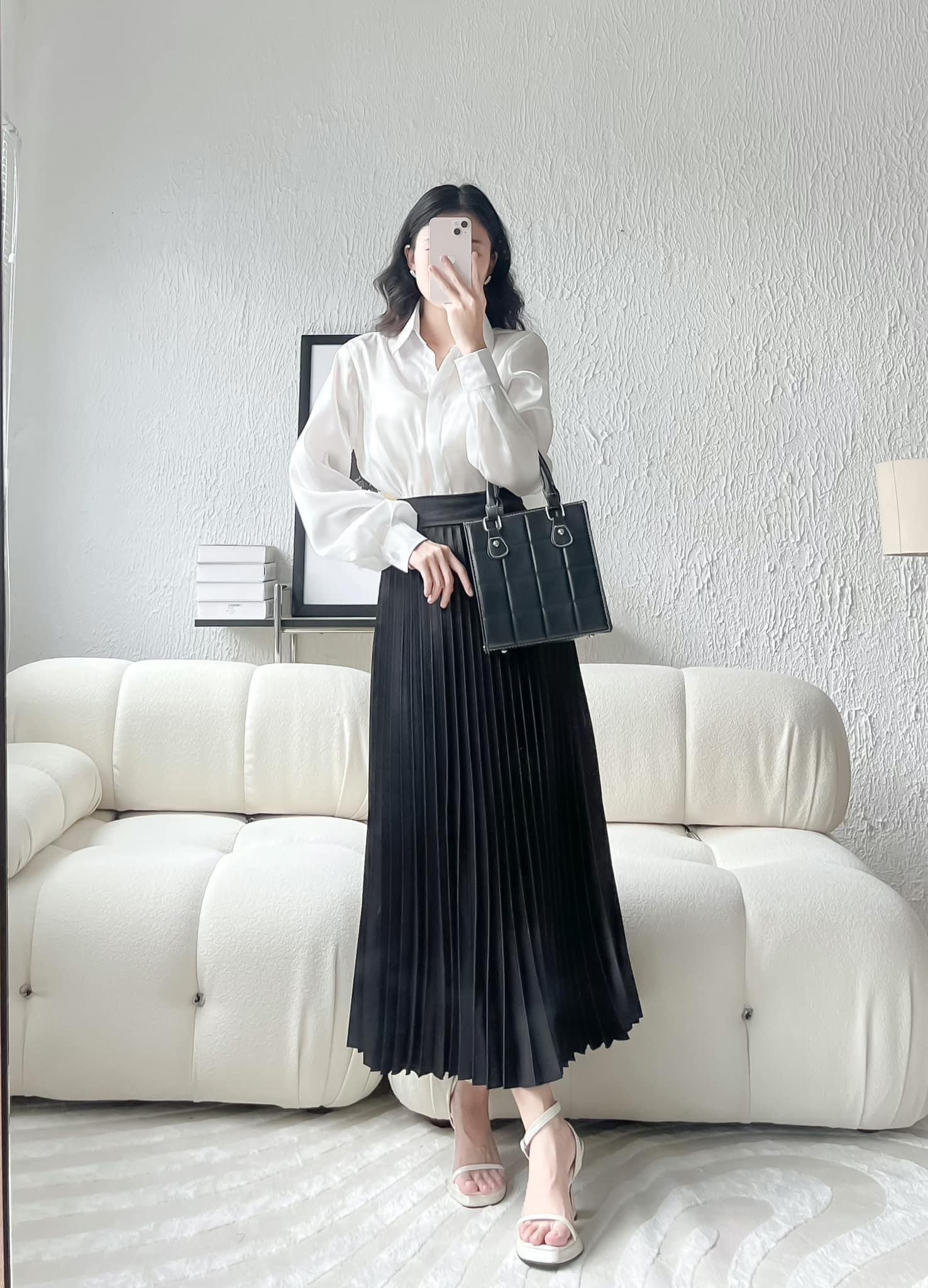 VELLE DESIGN áo sơ mi lụa tơ Celline chất lụa tơ organza cao cấp không nhăn
