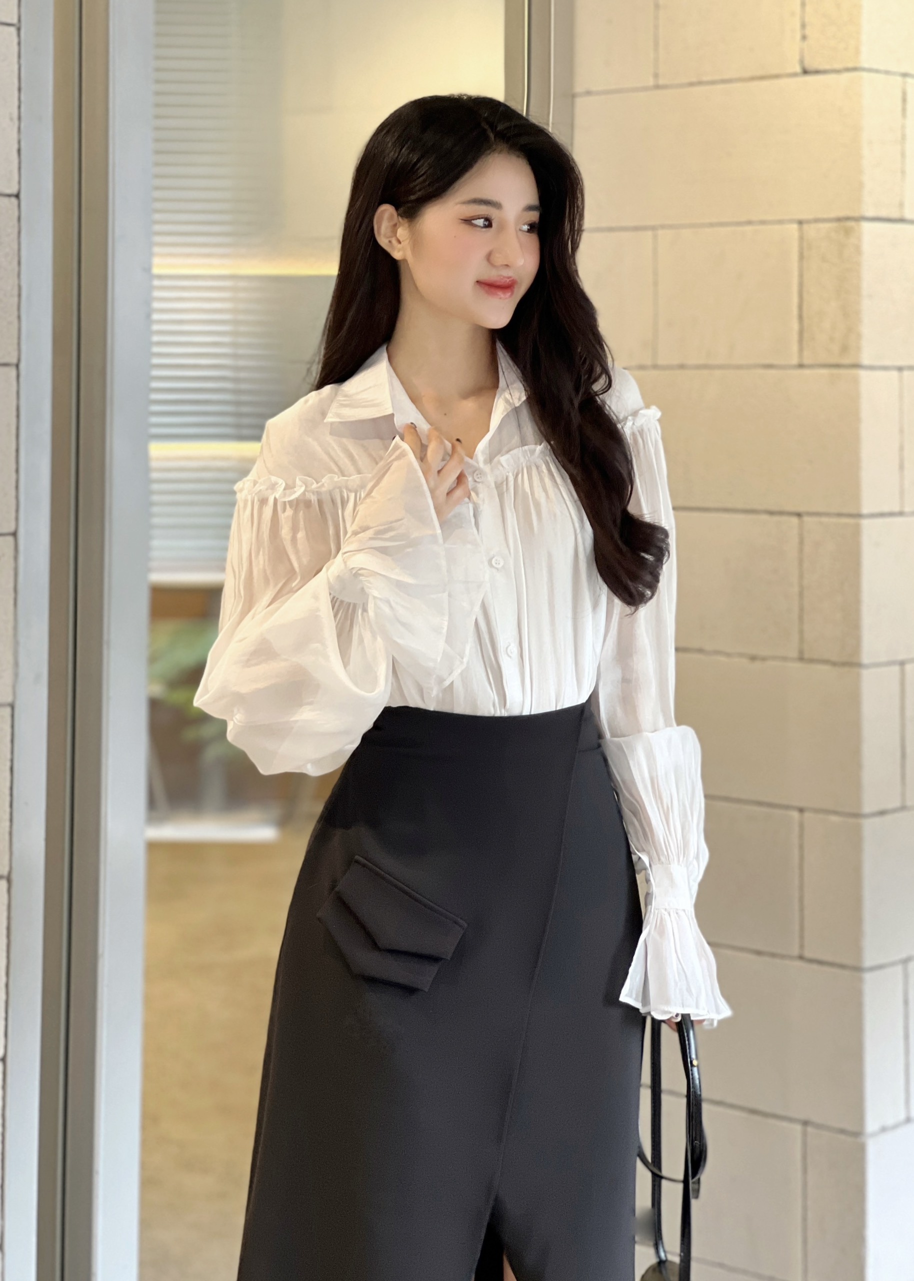 VELLE DESIGN chân váy công sở Xana chất cotton hàn dày dặn,kiểu dáng thanh lịch hiện đại