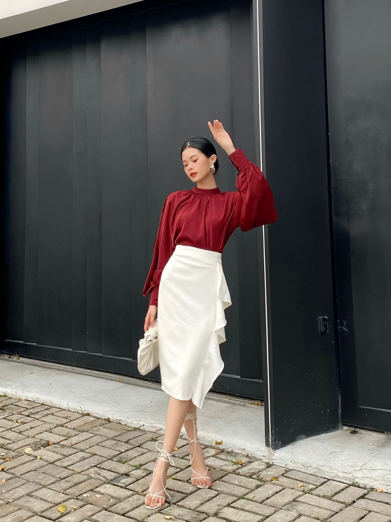 VELLE DESIGN áo Jana chất lụa tơ organza cao cấp không nhăn