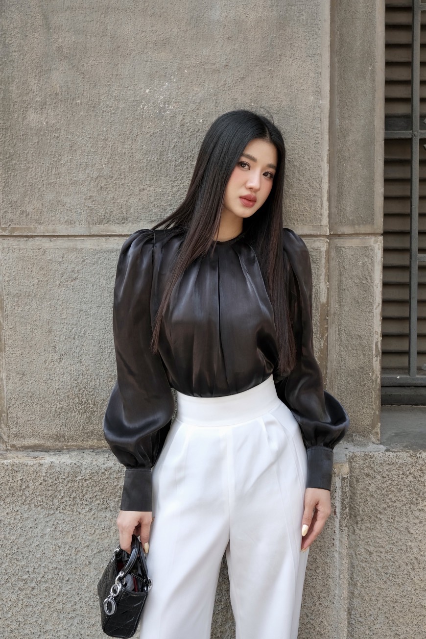 Quần Solie kiểu dáng thanh lịch chất cotton lụa hàn dày dặn sang trọng VELLE DESIGN