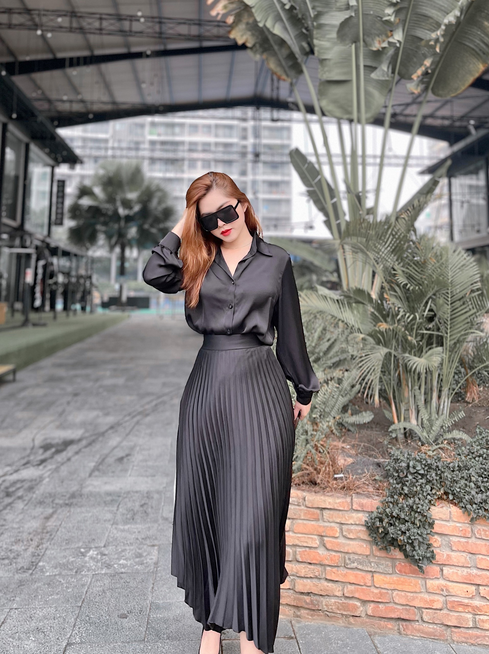 Set váy thiết kế, chân váy dập ly sang chảnh vô cùng tôn dáng | Shopee Việt  Nam