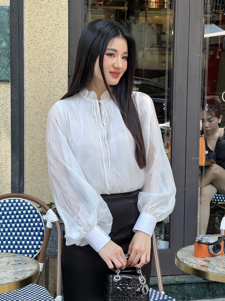 Áo sơ mi Erie chất tơ ý ánh kim cao cấp không nhăn VELLE DESIGN