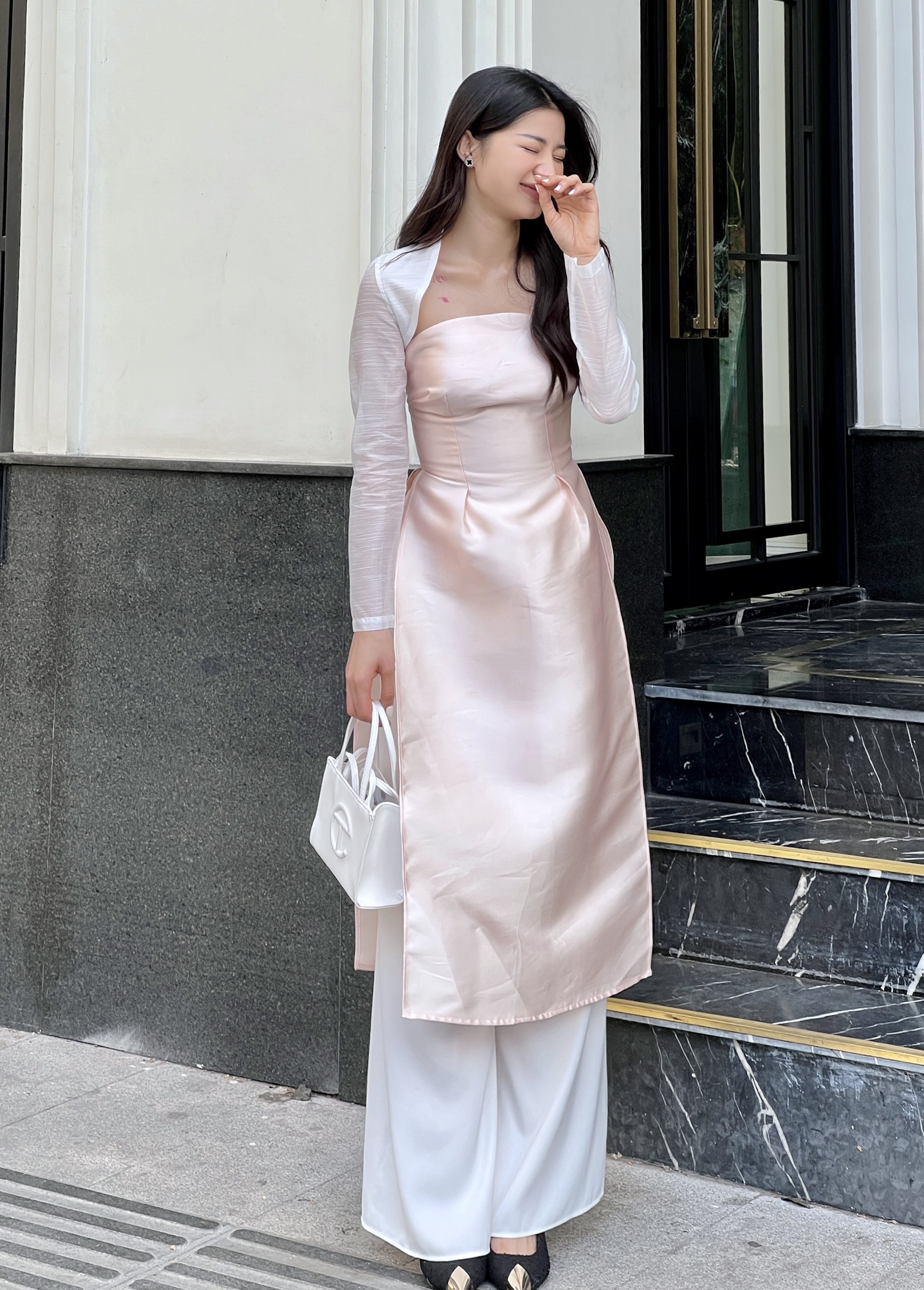 VELLE DESIGN áo khoác Hồ Điệp chất tơ xước kiểu dáng sang trọng