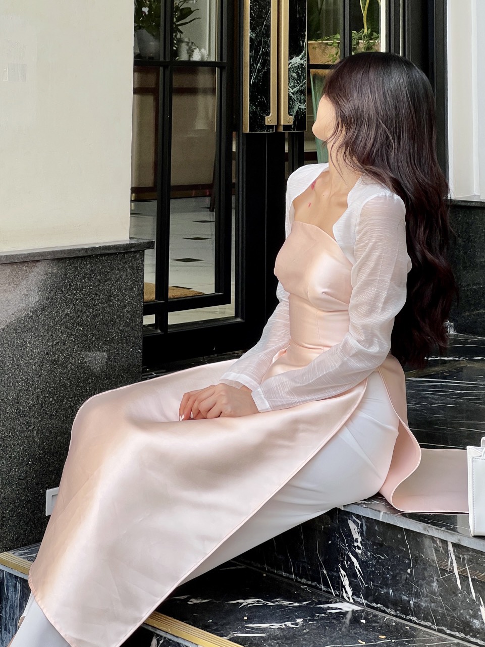 VELLE DESIGN áo khoác Hồ Điệp chất tơ xước kiểu dáng sang trọng
