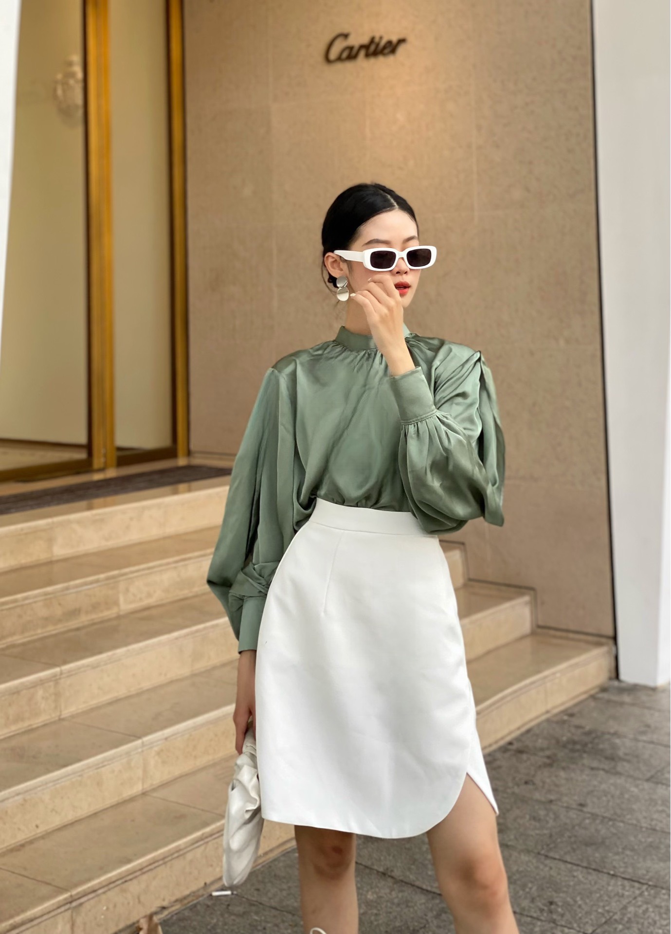 VELLE DESIGN áo Jana chất lụa tơ organza cao cấp không nhăn