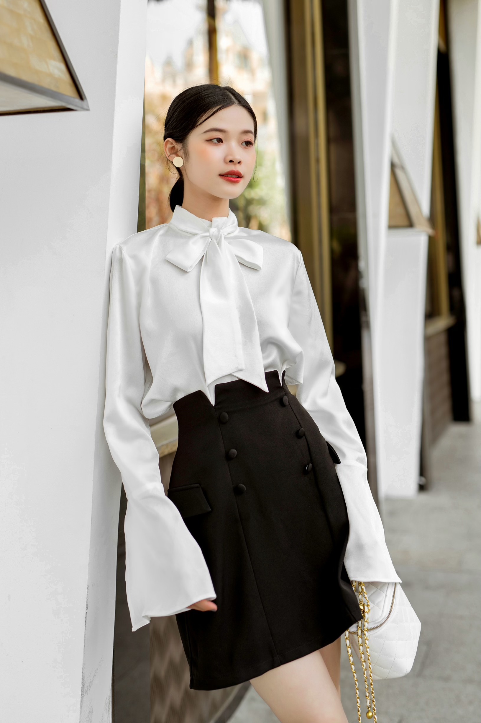 VELLE DESIGN chân váy ngắn công sở Windy chất cotton hàn