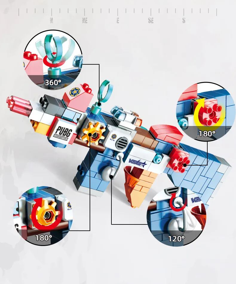 Đồ chơi Lego bộ lắp ghép phát triển tư duy súng cảnh sát biến hình 130 chi tiết hàng Feelo chính hãng - FL1682.